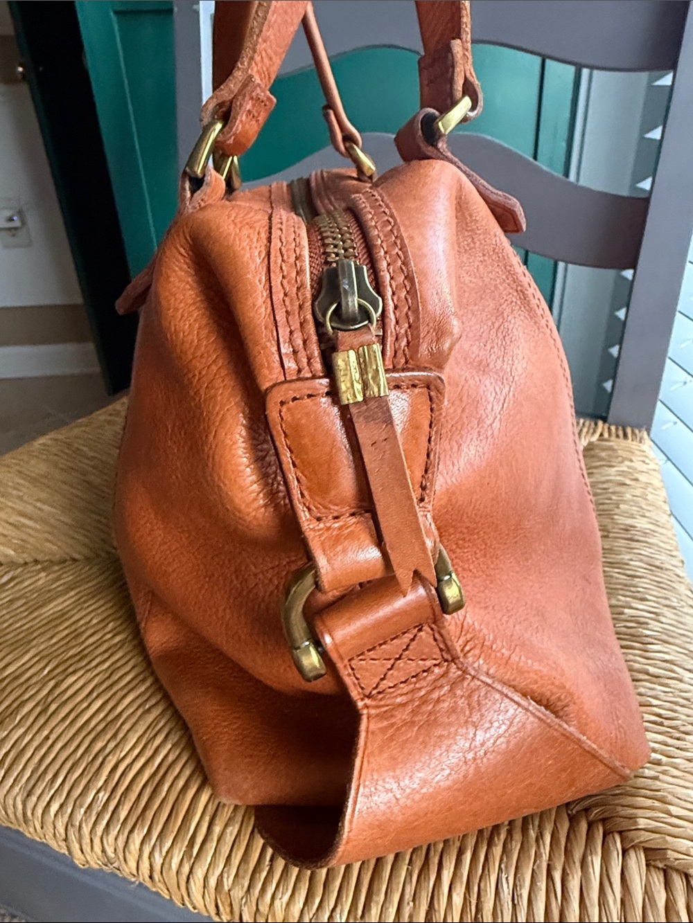 Madewell Glasgow Leather Satchel brass hardware - Picture 7 of 14